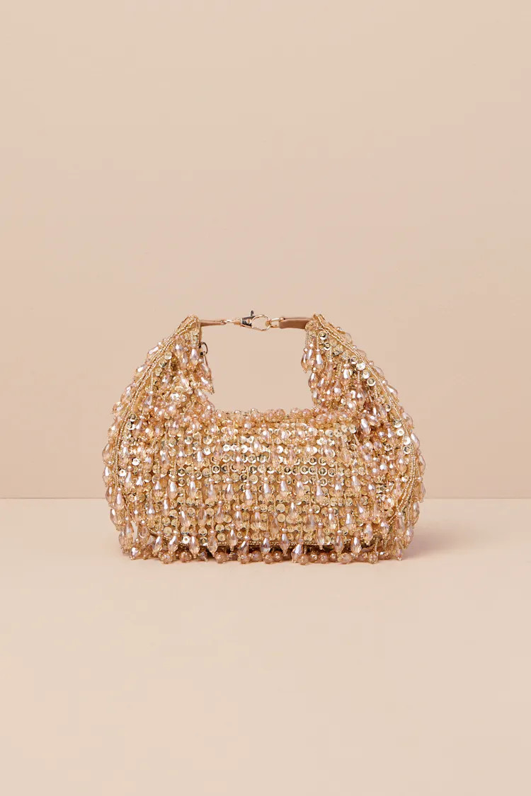 Sparkling Agenda Gold Beaded Clutch | Lulus