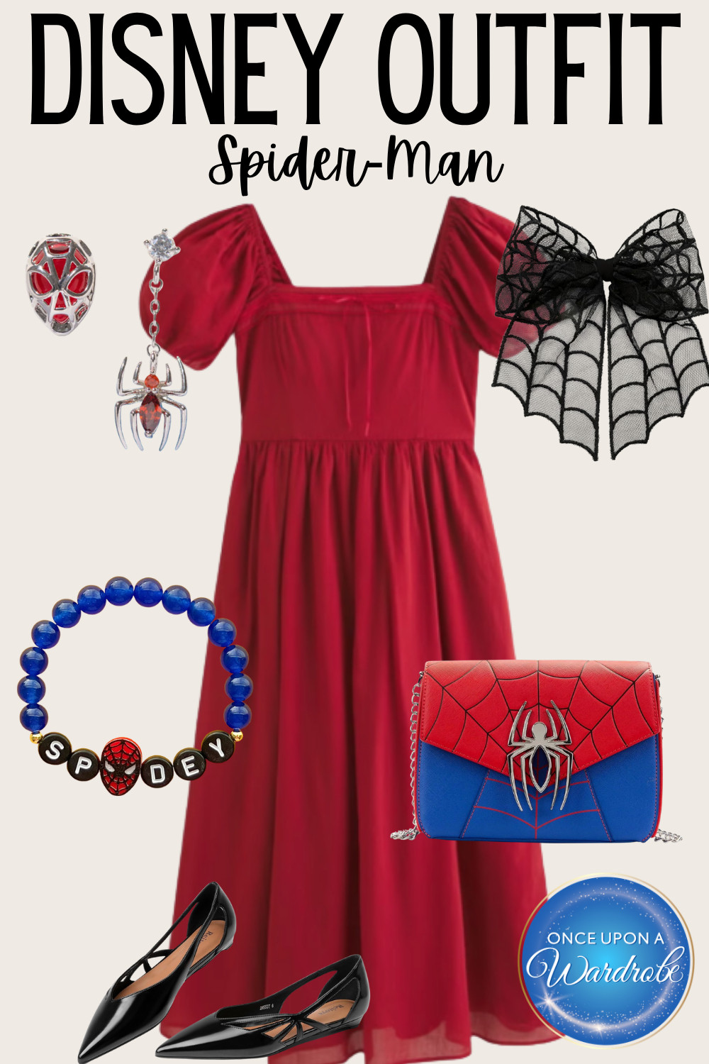 This Spider-Man inspired look leans more elegant with a flowy red dress that feels perfect for dinner nights, shows, or even a themed night onboard. It’s lightweight, comfortable, and easy to wear while still feeling a little extra for those cruise photos.

The accessories are where this outfit really comes to life—subtle web details, a Spider-Man crossbody, and pops of red and blue that tie everything together without feeling costume-y. Paired with simple black flats, it’s practical enough to walk the ship but still polished for the evening.

If you’re looking for a Disney Cruise outfit that blends character inspiration with a more dressed-up feel, this is such a good option—fun, wearable, and perfect for nights onboard ✨ 

 #LTKSaleAlert #LTKTravel