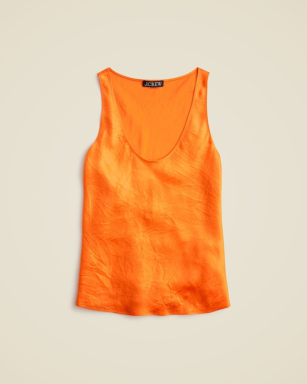 Scoopneck tank top in textured satin | J. Crew US