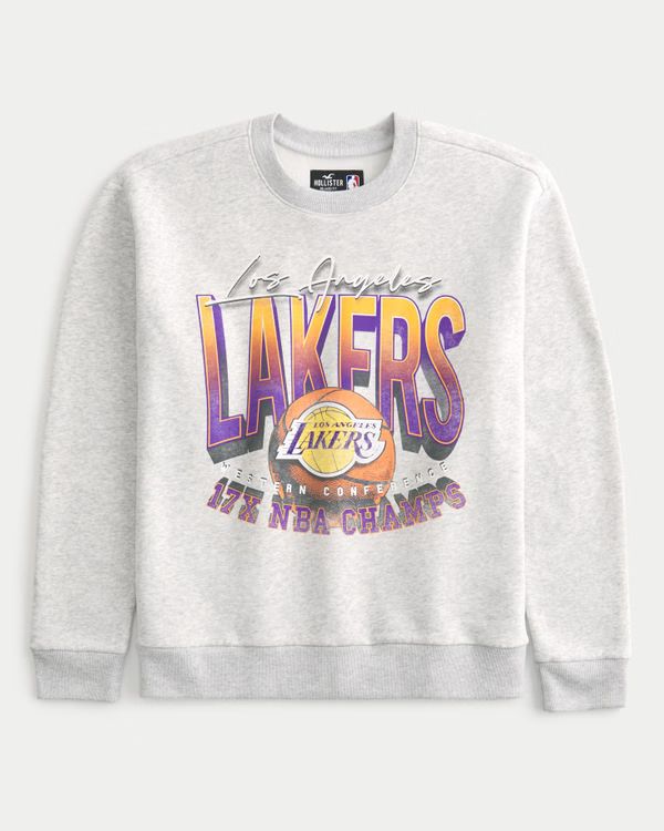 Relaxed LA Lakers Graphic Crew Sweatshirt | Hollister (US)
