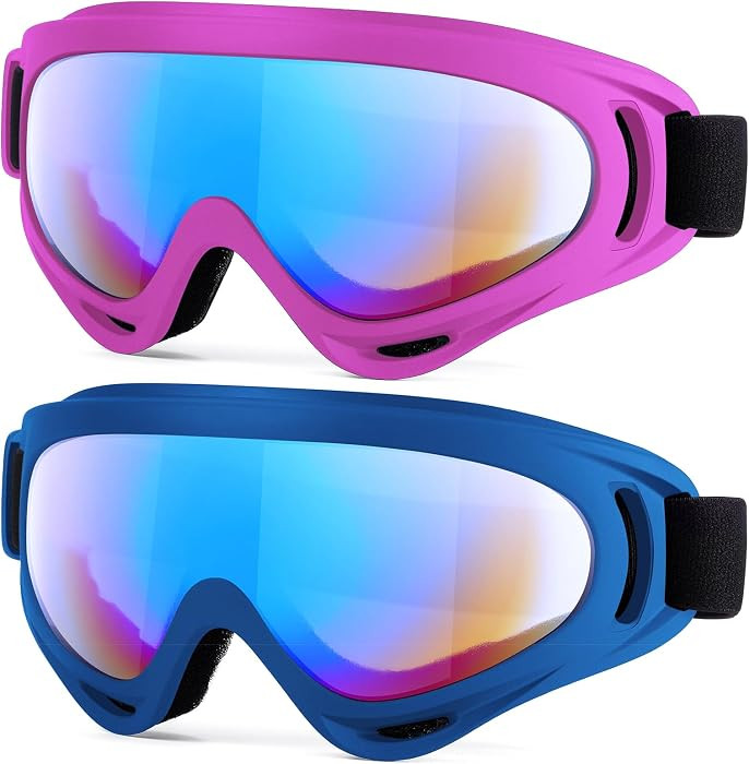 Kids Motorcycle Goggles, 2-Pack Dirt Bike Goggles Ski Goggles for Child, ATV Off-Road Racing Gogg... | Amazon (US)