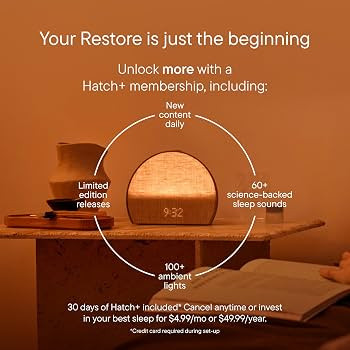 Hatch Restore 3 Sunrise Alarm Clock, Sound Machine, Smart Light (Putty) - White Noise, Screen-Fre... | Amazon (US)