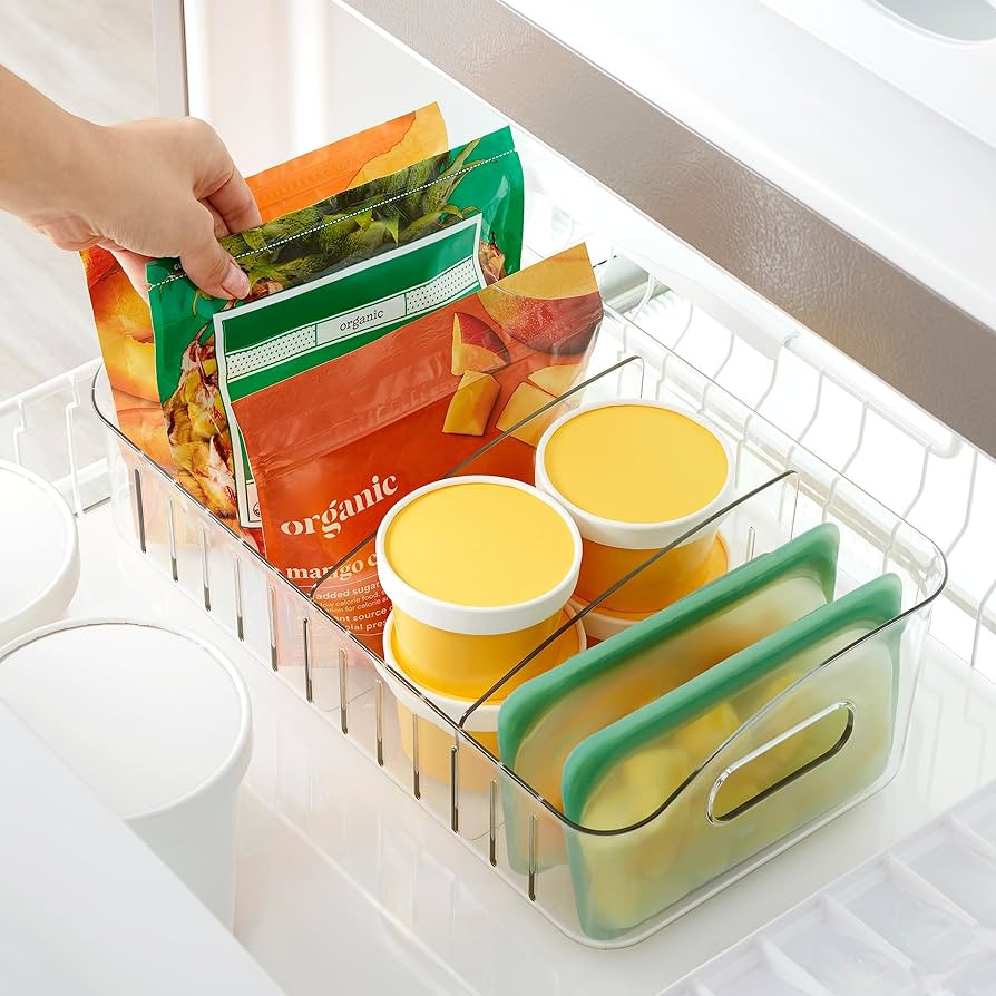 YouCopia FreezeUp Freezer Bin 15", BPA-Free Clear Fridge Organizer with Adjustable Dividers and H... | Amazon (US)