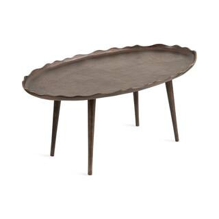 Kate and Laurel Alessia 33.5 in. Bronze Oval Metal Coffee Table 227889 - The Home Depot | The Home Depot