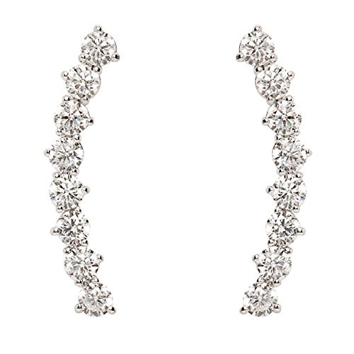 PAVOI 14K Gold Plated Cubic Zirconia Ear Crawler Earrings - Faux Diamond Arrow Ear Climber Fashio... | Amazon (US)