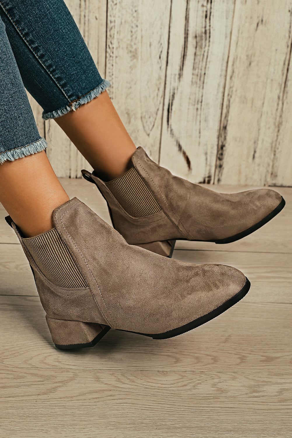 Faux Suede Ankle Height Boots | Evaless