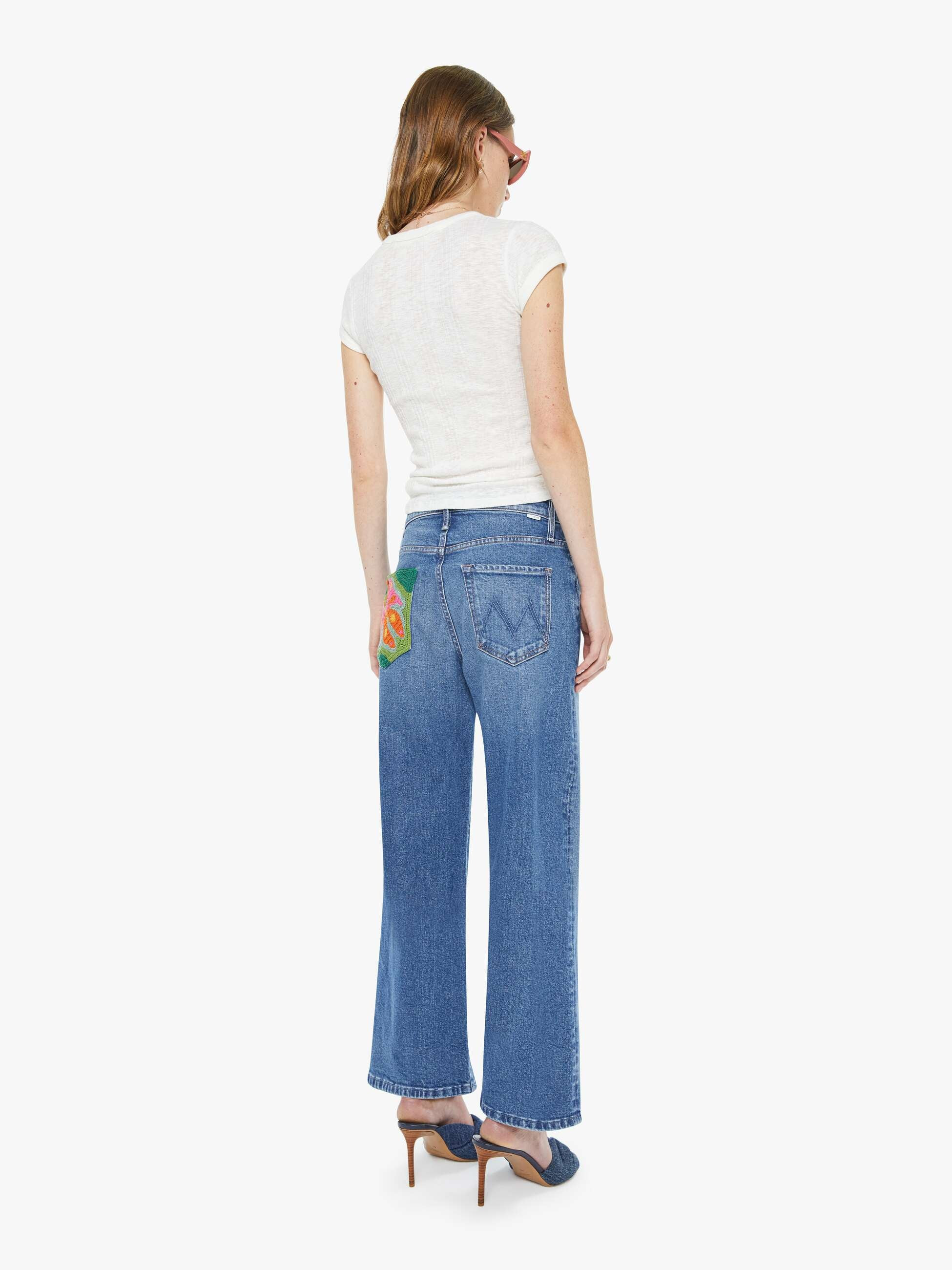 The Dodger Ankle - Knick Knack Paddy Whack With Embroidery | Mother Denim