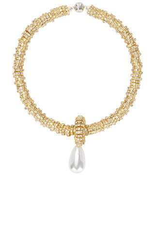 Julietta Pearl Drop Gold Necklace in Gold from Revolve.com | Revolve Clothing (Global)