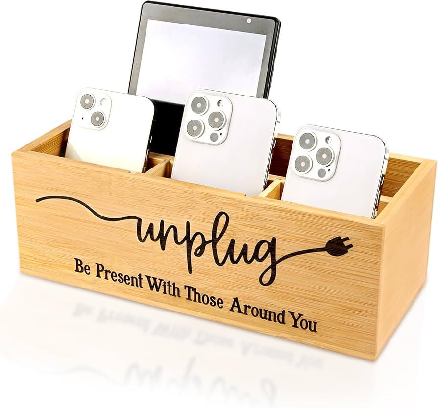Bamboo Wood Phone Box – Unplug from Phones, Tablets, and Electronics for Study, Meetings, and F... | Amazon (US)