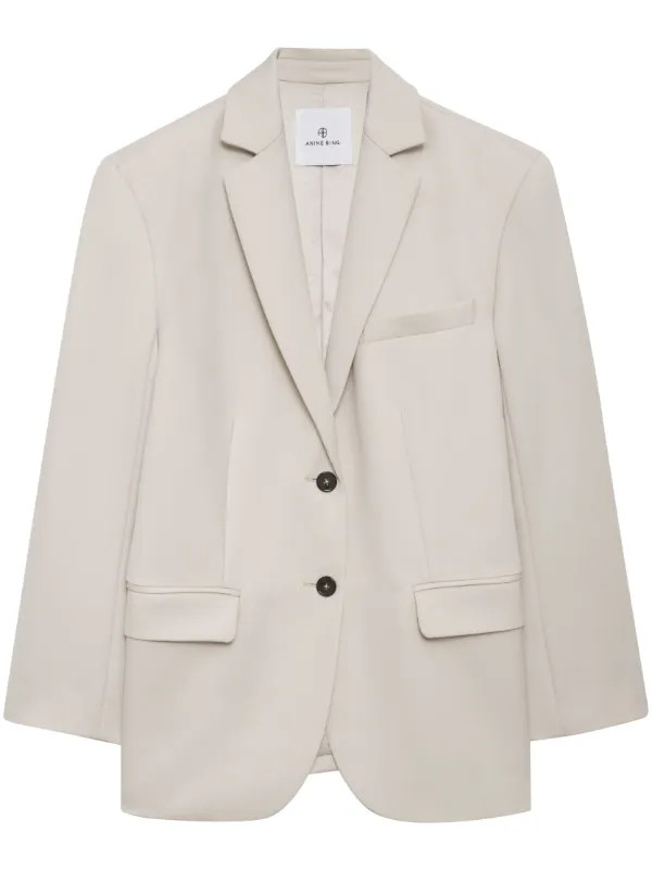 ANINE BING Quinn single-breasted Blazer - Farfetch | Farfetch Global