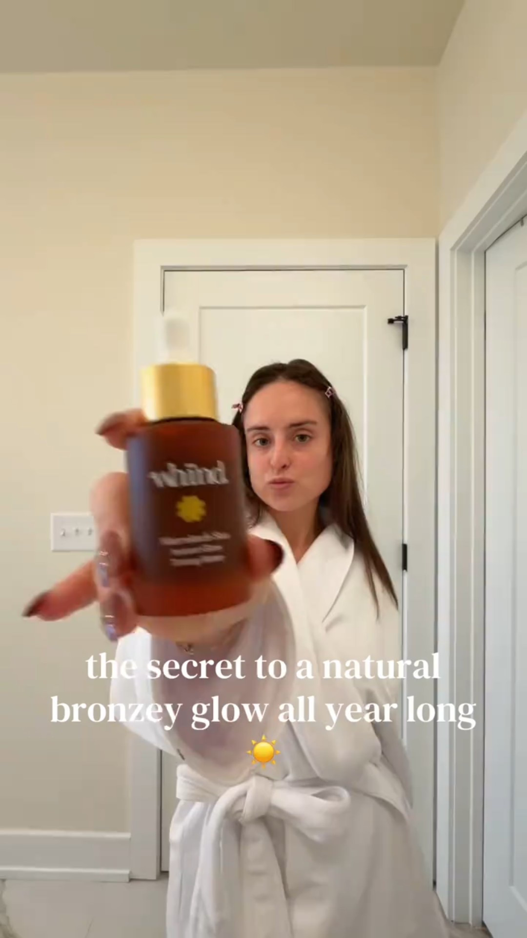 Obsessed with my Marrakech Sun Glow drops from @WHIND! Thanks for sending me the perfect bronzey glow in a bottle that helps me feel my best all year long☀️🤍 

#ad #gifted 

#LTKselfcare #LTKBeauty #LTKmorningroutine