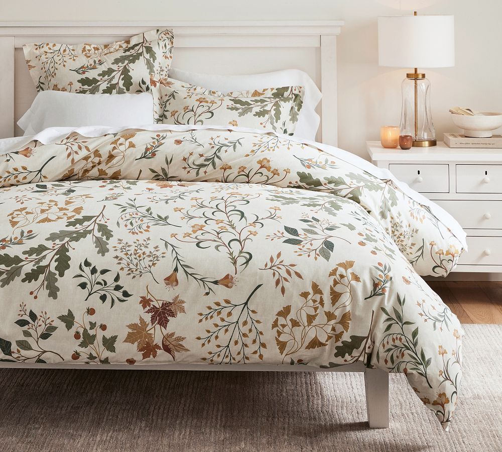 Autumn Botanical Percale Duvet Cover | Pottery Barn (US)