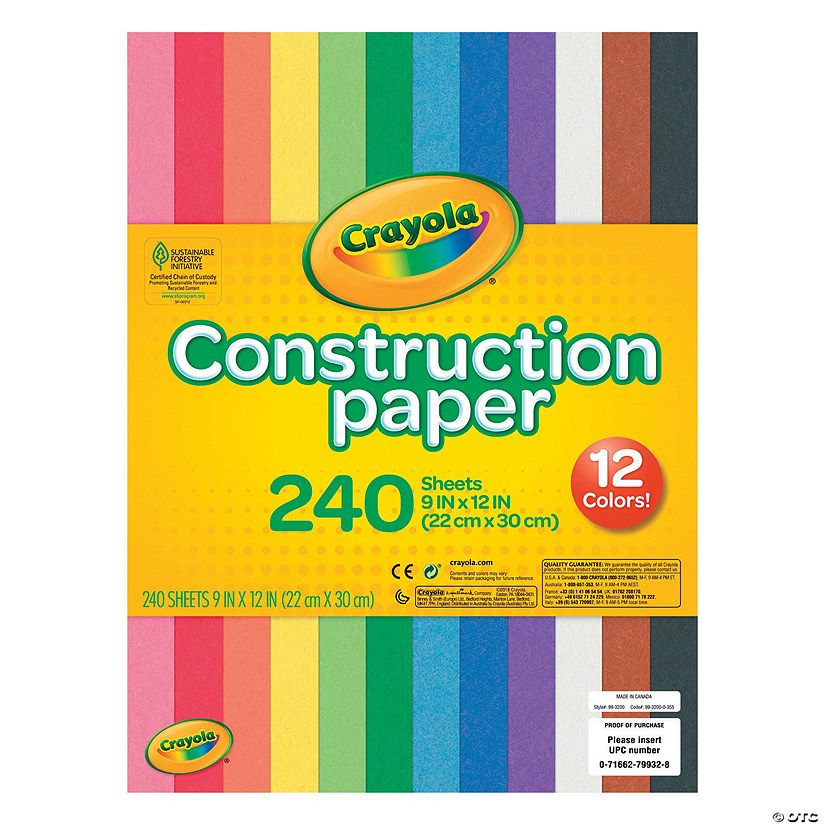 Bulk 240 Pc. Crayola® Construction Paper | Oriental Trading Company