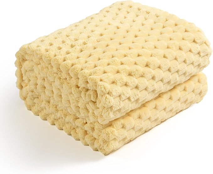 Flannel Fleece Throw Blanket (50x70 inches) Hexagon Jacquard Decorative Fuzzy Blankets for Househ... | Amazon (US)