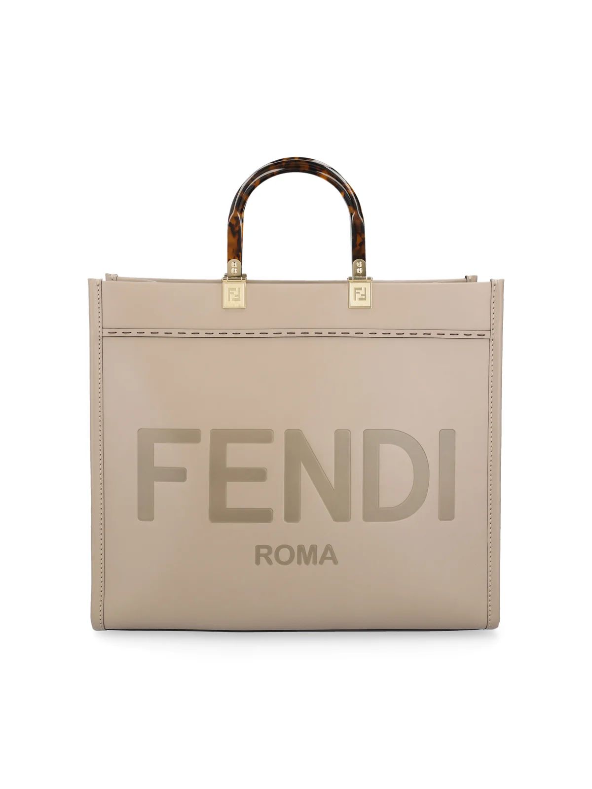 Fendi Sunshine Logo Debossed Medium Tote Bag | Cettire Global