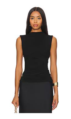 Enza Costa Sleeveless Twist Top in Black from Revolve.com | Revolve Clothing (Global)