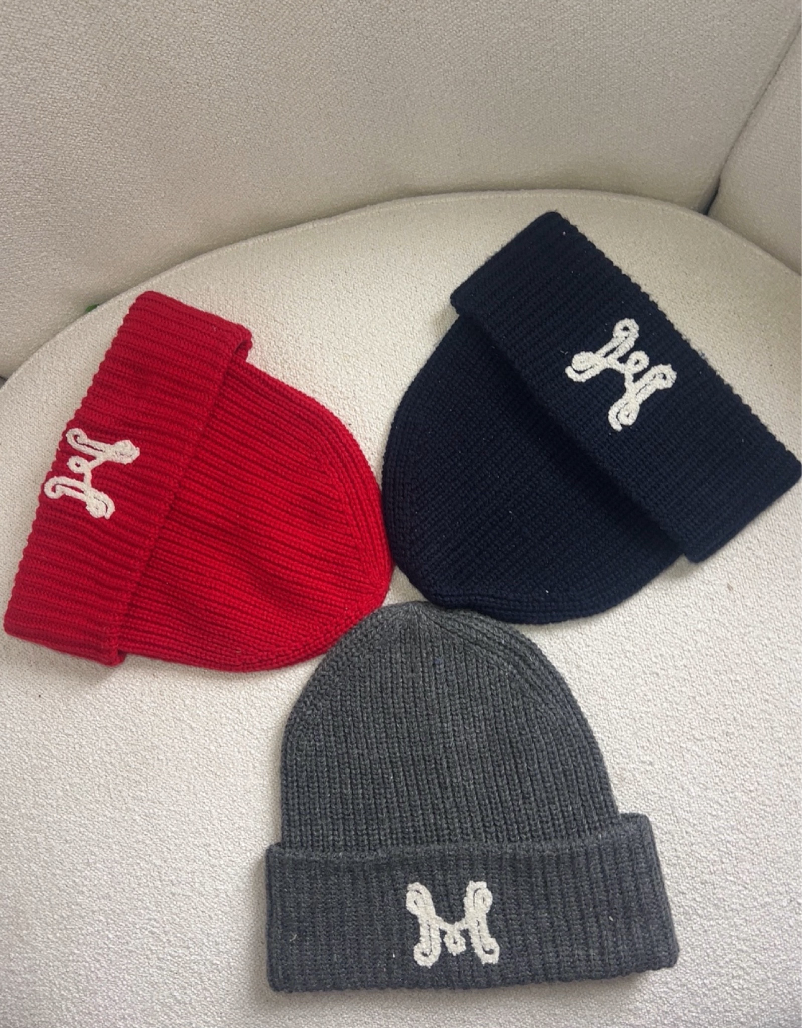 First I saw the red and knew I had to get it.... then I saw later on they released navy and gray and I knew I had to get those as well!!!!  I needed every color!!!! The stitch of the "M" and the rib knit material sold me on this hat!!! It gives street wear but let me wear it with my fur or peacoat vibes! It is sold out right now however I am sure it will restock but check in store that is how I got these.  H&M always has the best looking but affordable hats!!!#h&m#beaniehats

#LTKStyleTip #LTKGiftGuide