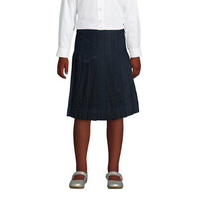 Lands' End Kids Pleated Skirt Below the Knee - 4 - Classic Navy | Target