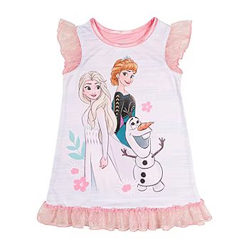 Disney Collection Toddler Girls Frozen Princess Crew Neck Short Sleeve Nightgown | JCPenney