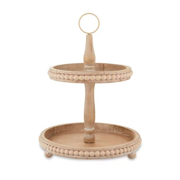 Harvest Natural Wooden Tiered Tray Decoration, 16 in, by Way To Celebrate | Walmart (US)