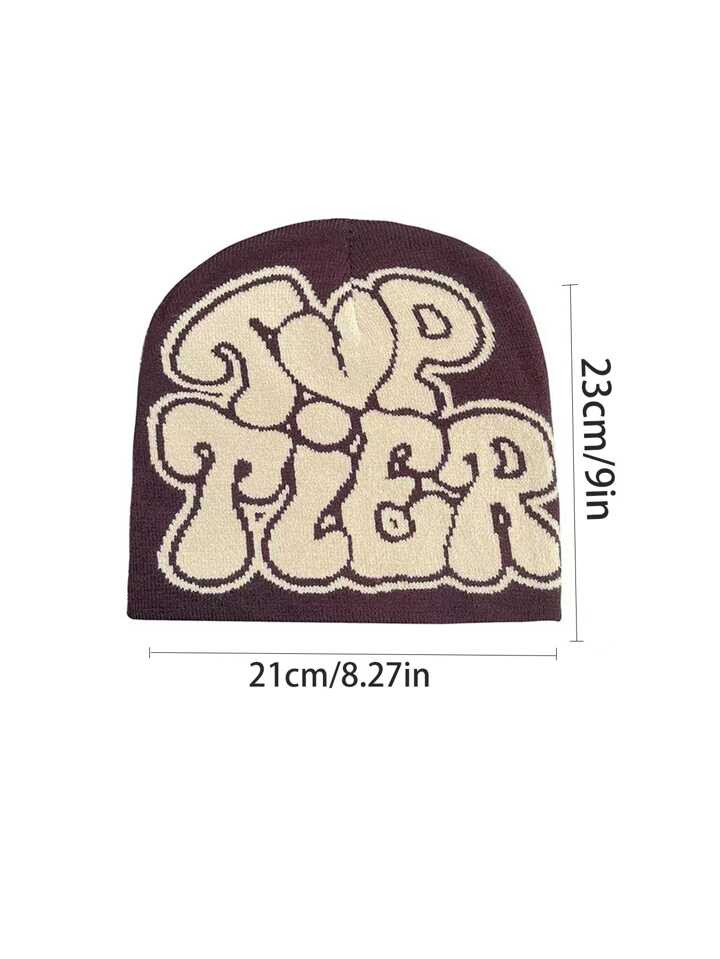 1pc Y2K Candy Color Knitted Hat With 3d Bugs Pattern And Hip Hop Letter, Elastic Winter Cap, Fash... | SHEIN