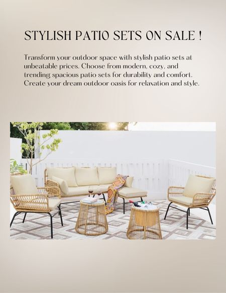 ansform your outdoor space with stylish patio sets at unbeatable prices. Choose from modern, cozy, and trending spacious patio sets for durability and comfort. Create your dream outdoor oasis for relaxation and style.

#outdoorpatio

#LTKSeasonal #LTKParties #LTKSaleAlert