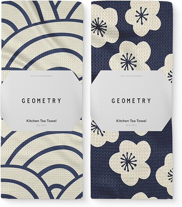 GEOMETRY Kitchen Tea Towels - Quick Dry Microfiber Dish Towels for Kitchen Every Bloom, 18" x 30"... | Amazon (US)