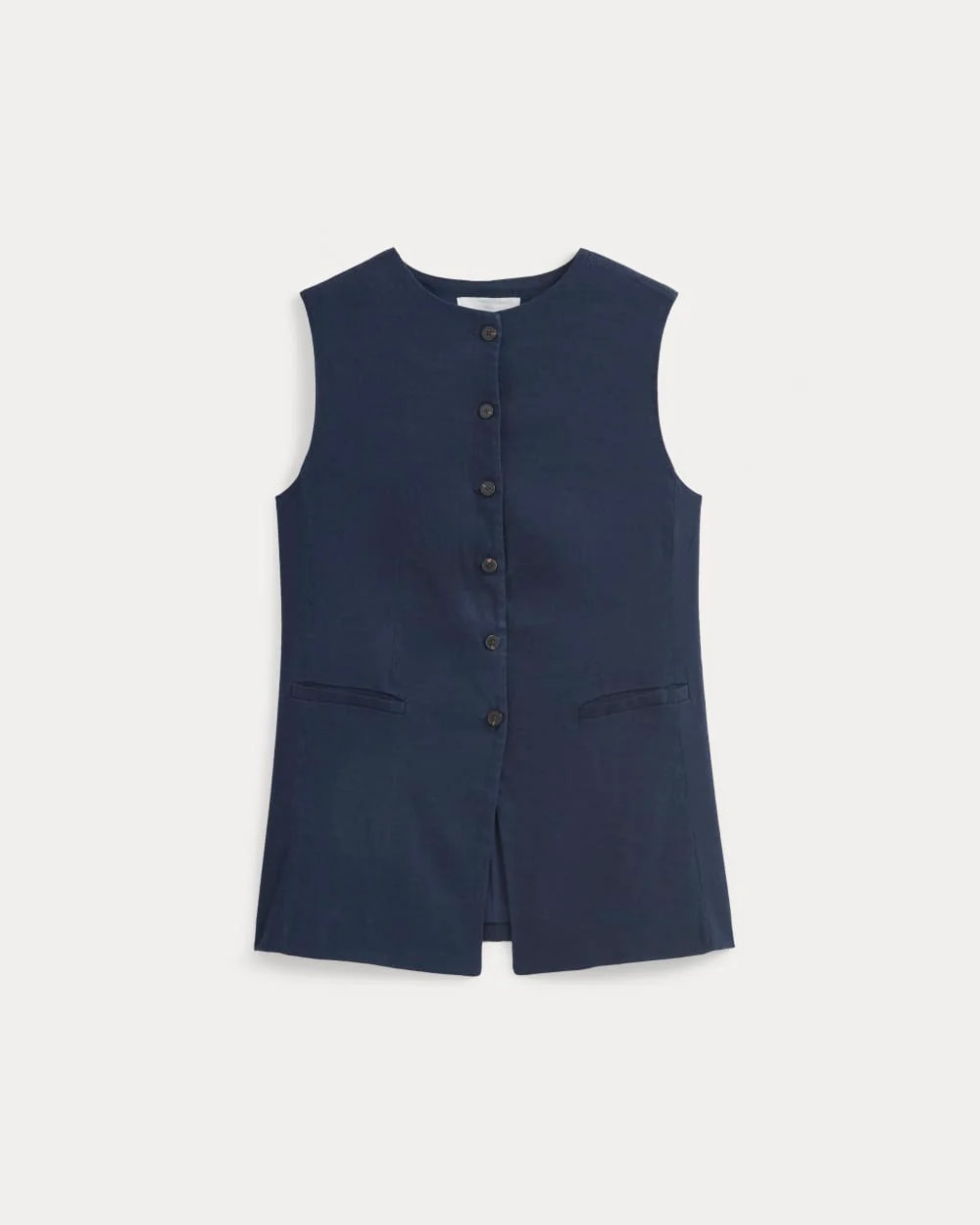 Long Vest in Stretch Linen | Navy | Everlane