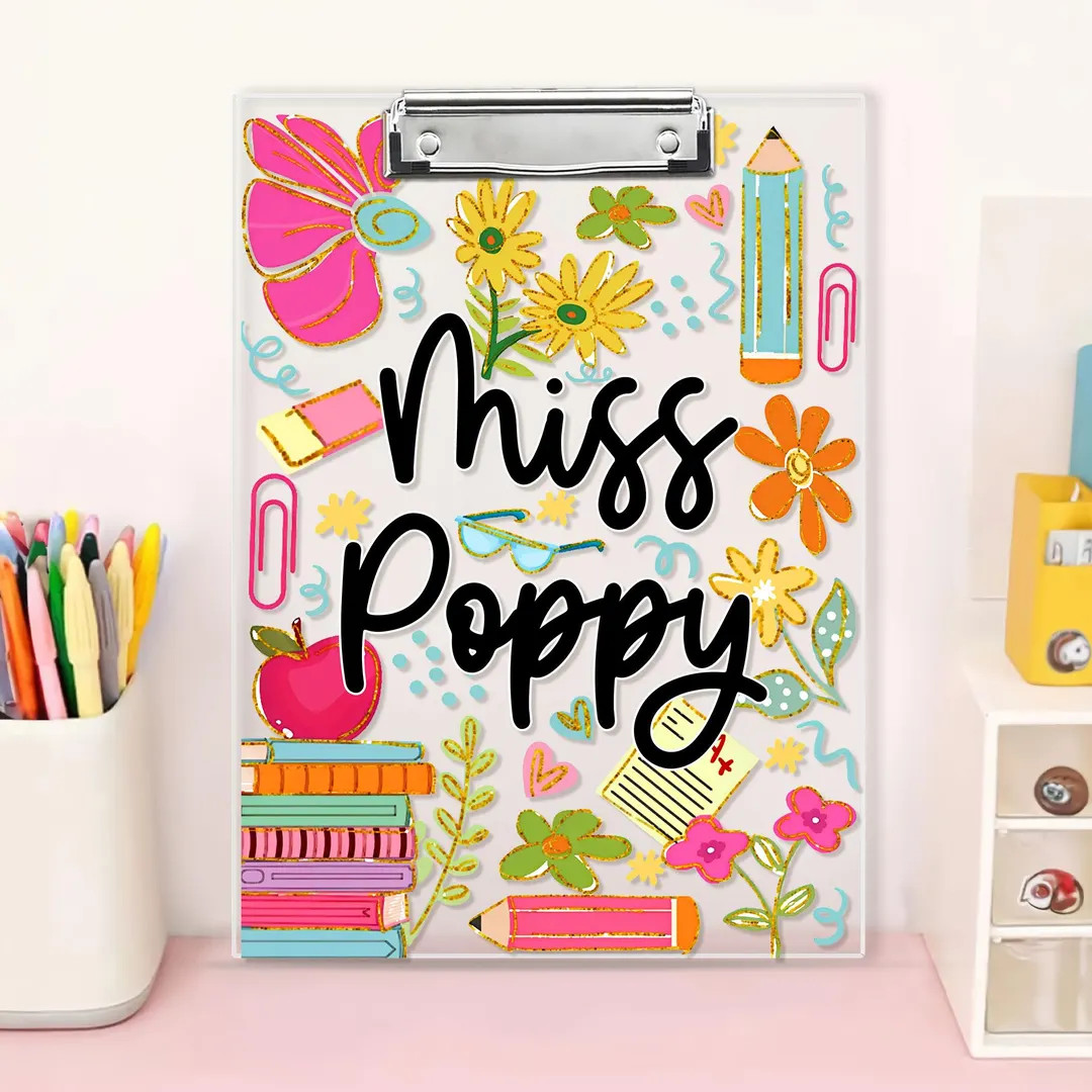 Personalized Teacher Appreciation Gift, Custom Boho Floral Teacher Clipboard, End of Year Gift, B... | Etsy (US)