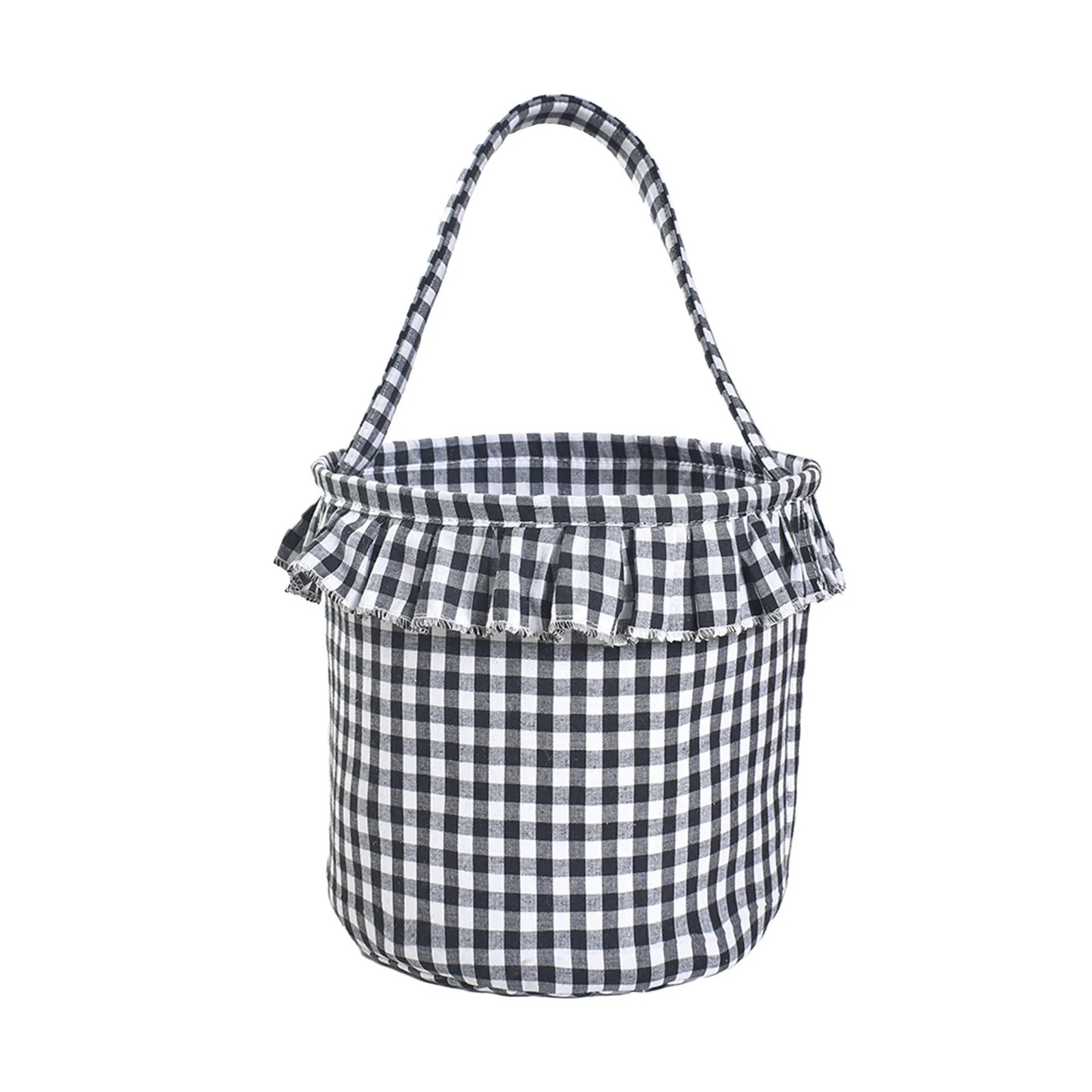 Halloween Gingham Tote Basket New Jute Canvas Bucket Halloween Decoration Gifts | Walmart (US)