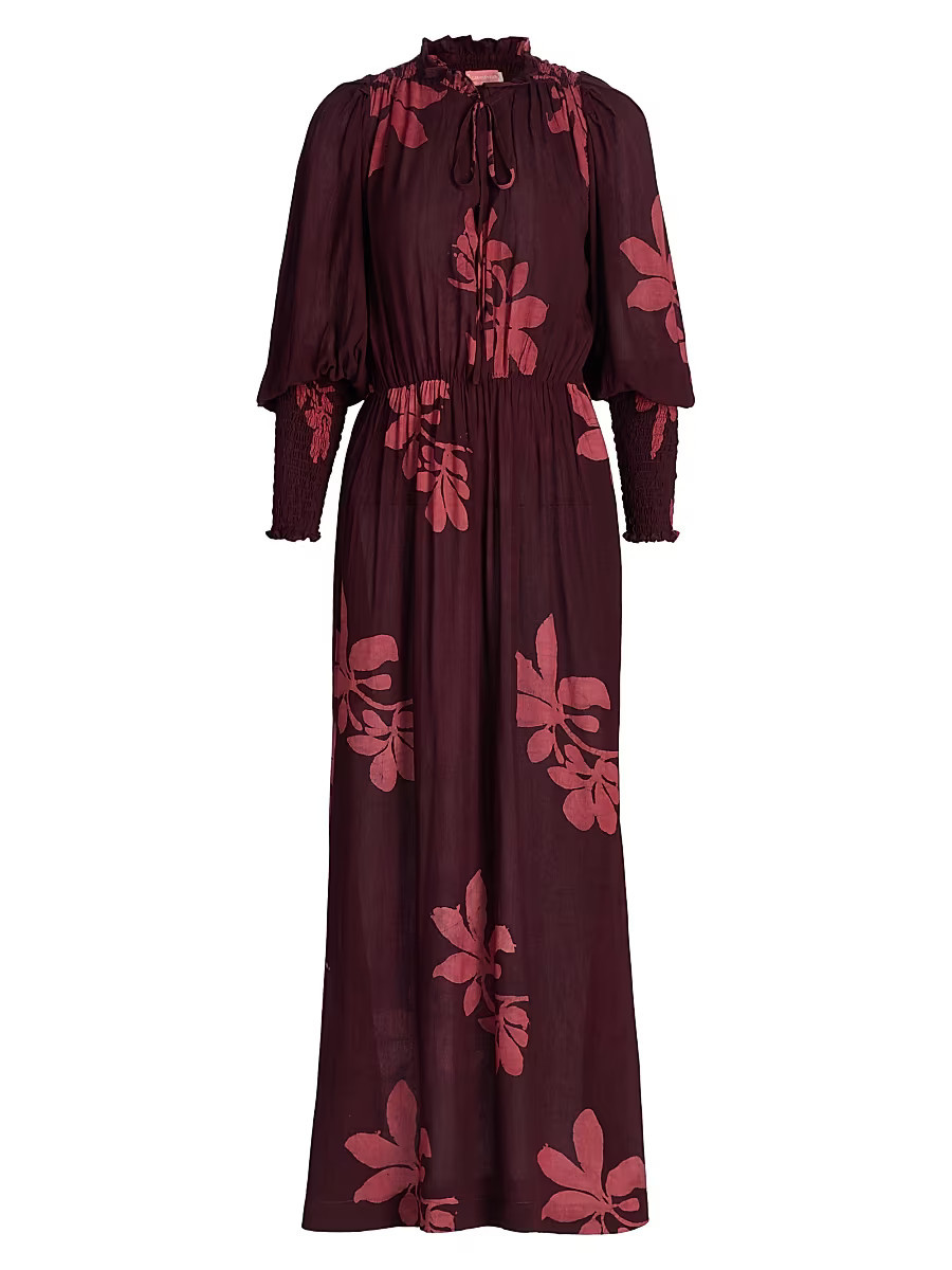 Women's Teniola Printed Long-Sleeve Maxi Dress - Red - Size Small | Saks Fifth Avenue
