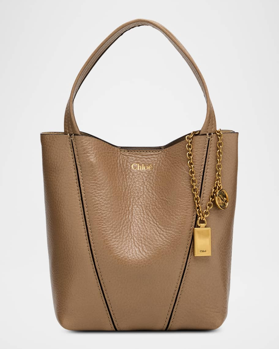 Spin Mini Tote Bag in Grained Calfskin | Neiman Marcus