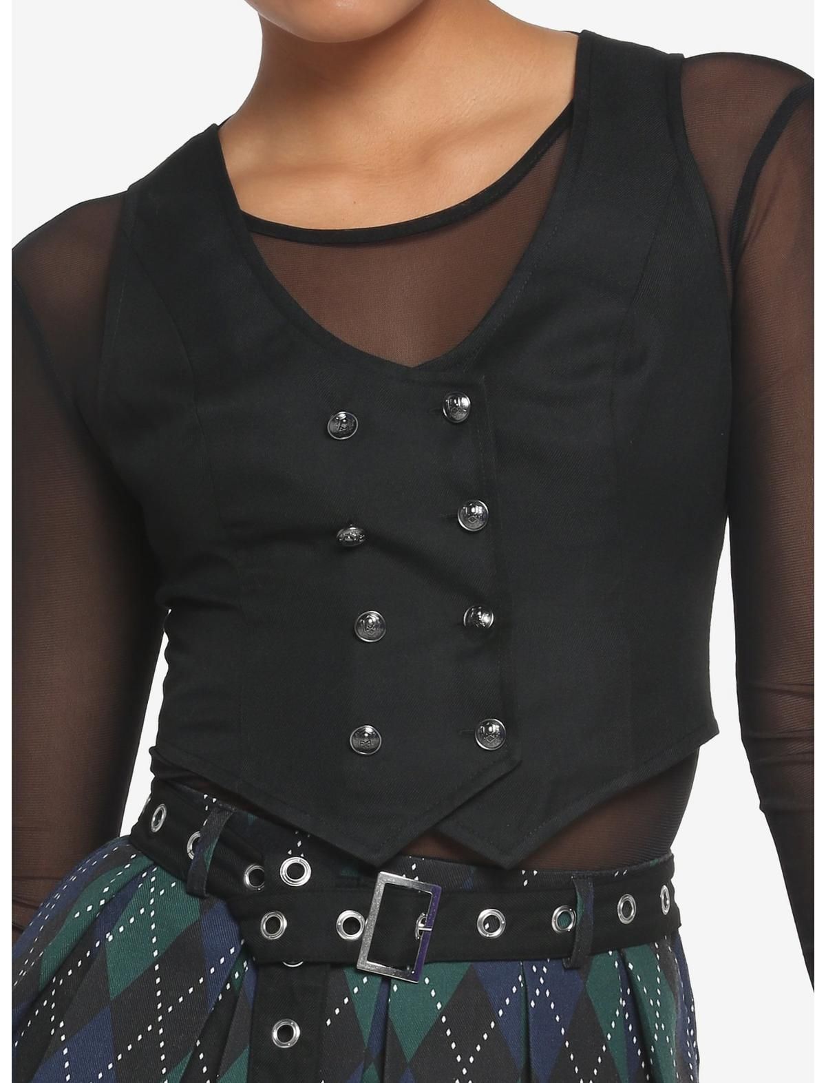 Black Double-Breasted Girls Vest | Hot Topic | Hot Topic