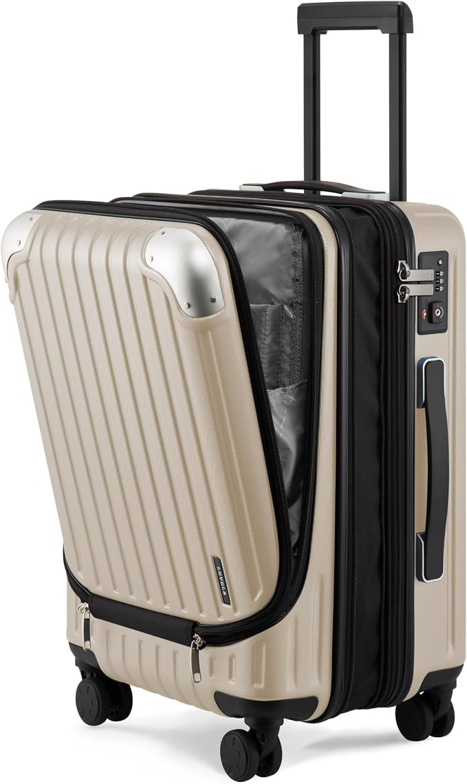 LEVEL8 Grace Carry on Luggage with Front Compartment, 20 Inch Expandable Hardside Suitcases with ... | Amazon (US)