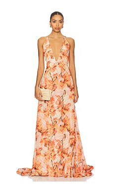 SAU LEE Calista Dress in Orange Multi from Revolve.com | Revolve Clothing (Global)