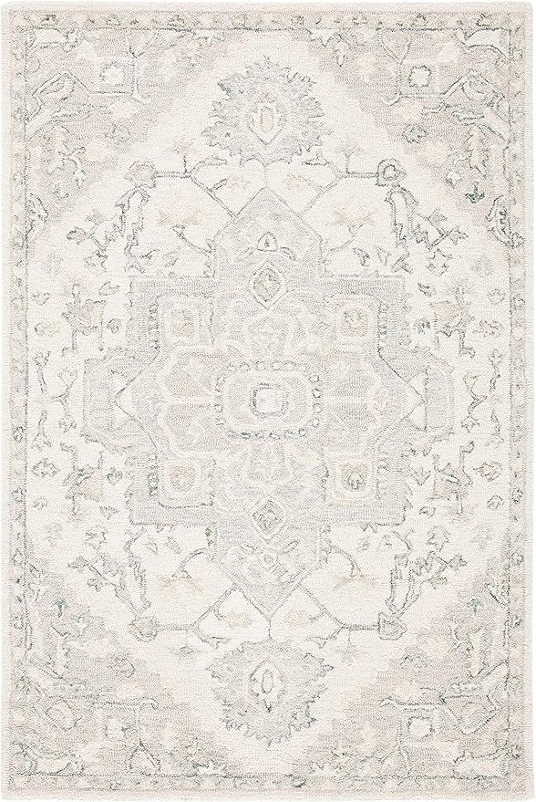 SAFAVIEH Micro-Loop Collection 3' x 5' IvoryBeige MLP503B Handmade Shabby Chic Medallion Premium ... | Amazon (US)