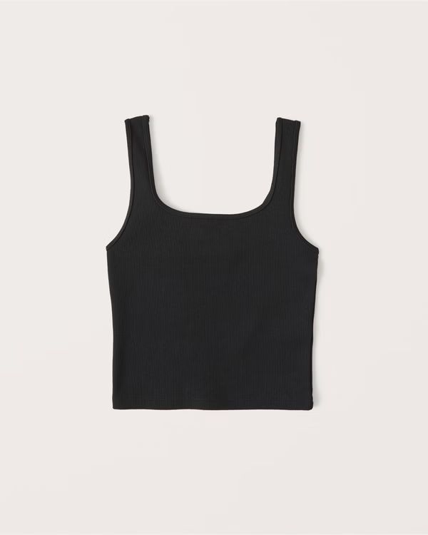 Women's 90s Seamless Rib Squareneck Tank | Women's Tops | Abercrombie.com | Abercrombie & Fitch (US)