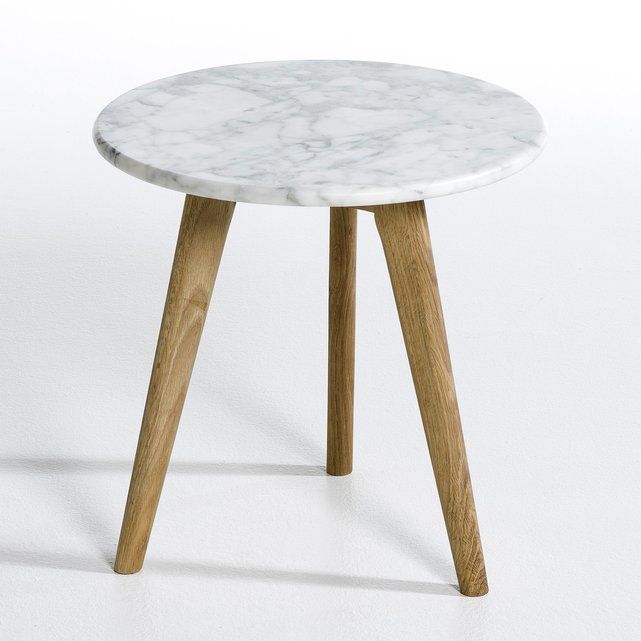 PRISCILLE Marble & Oak Circular Side Table | La Redoute (UK)