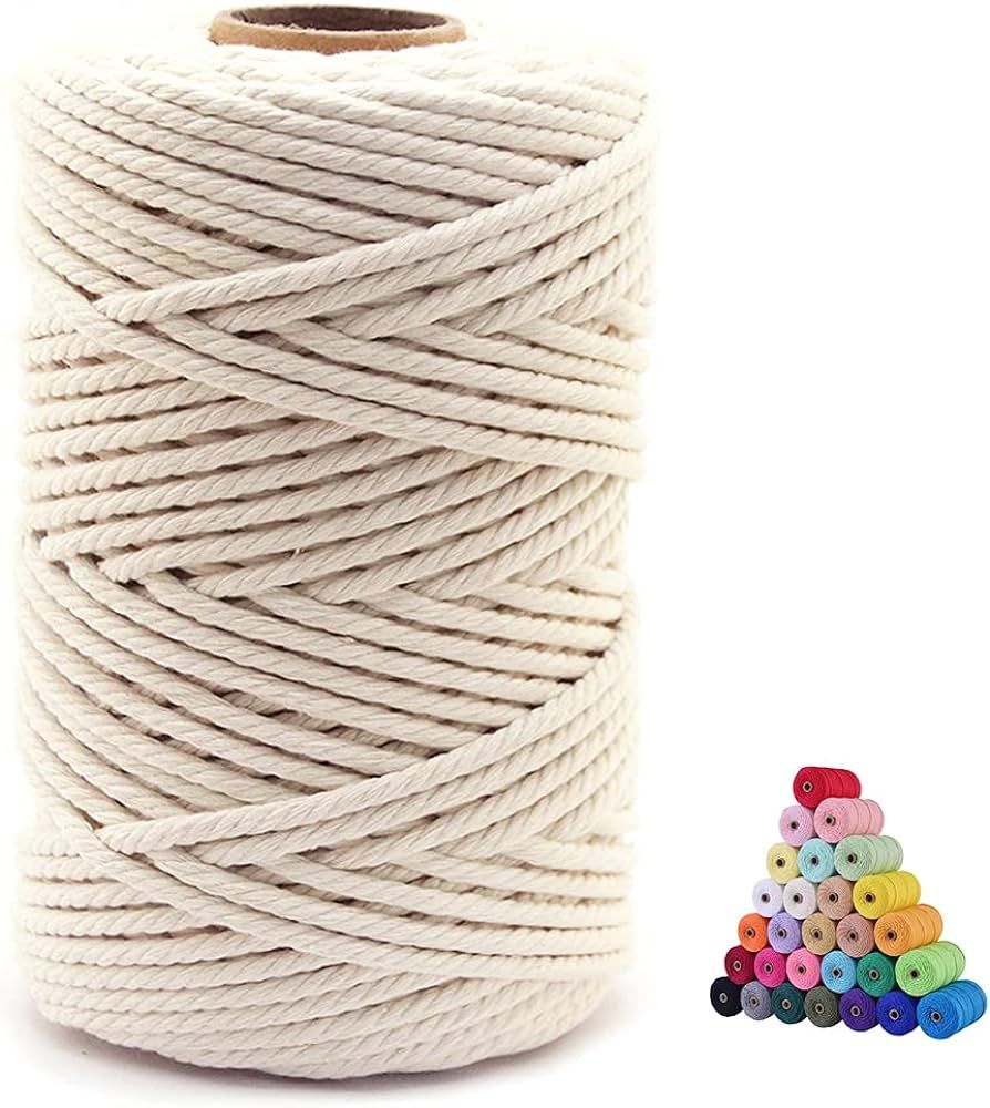FLIPPED 100% Natural Cotton Macrame Cord,5mm x110 Yards Macrame Cords Colored Cotton Macrame Rope... | Amazon (US)