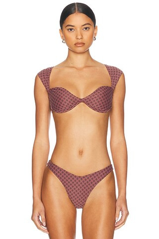 Tropic of C Bella Bikini Top in Daisy Driftwood | FWRD | FWRD 