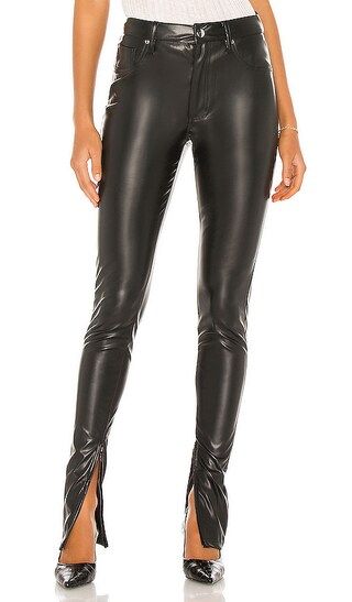 Stiletto Vegan Leather Zip Pant in Black | Revolve Clothing (Global)