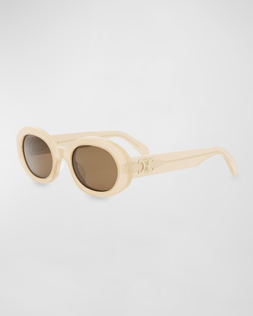 Triomphe Acetate Oval Sunglasses | Neiman Marcus