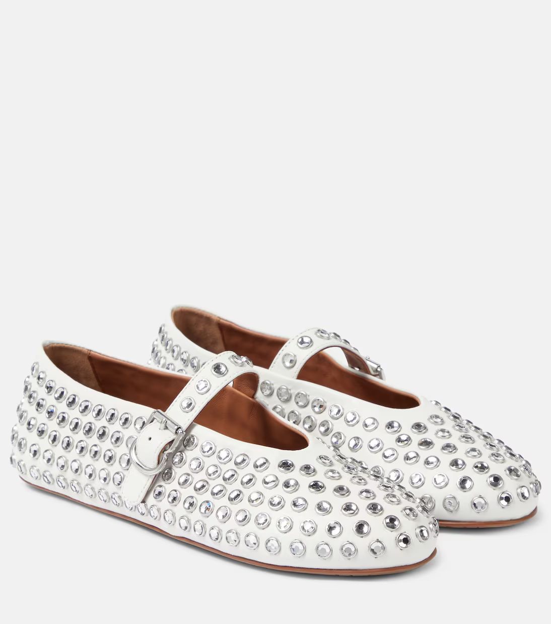 Crystal-embellished leather ballet flats | Mytheresa (US/CA)