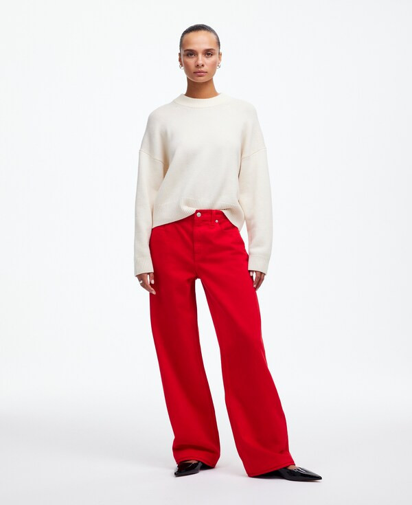 Low-Slung Baggy Jeans in Bright Cherry | Madewell