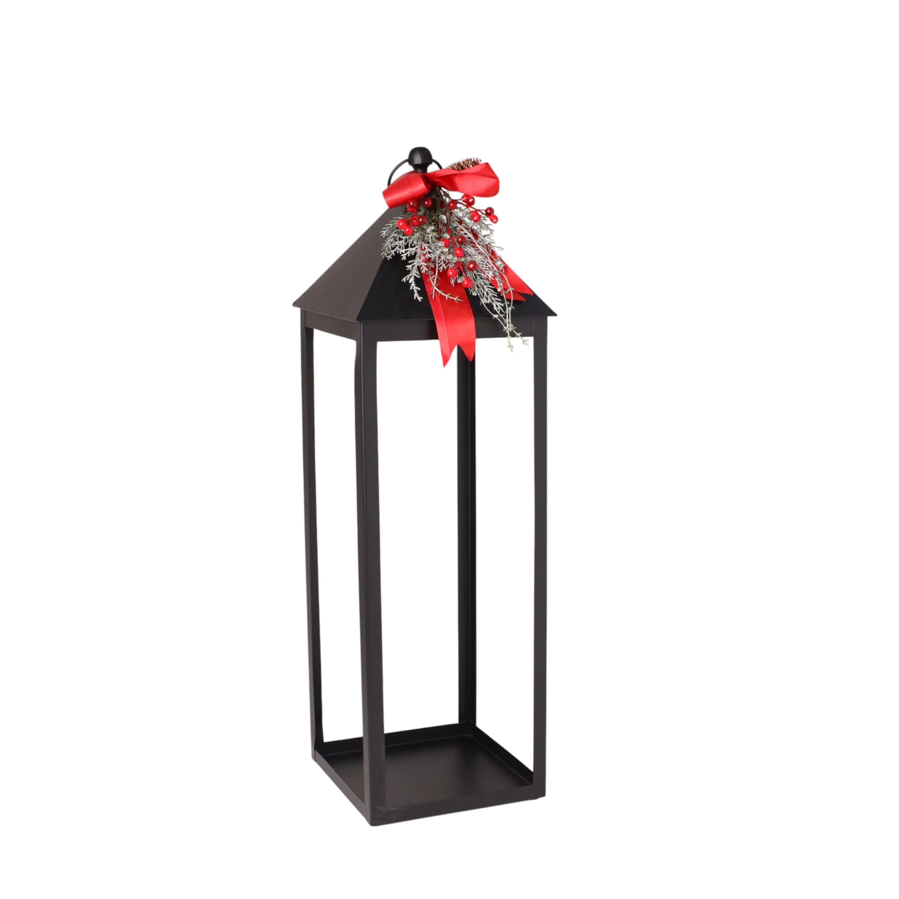 Metal Lantern Christmas Decoration, Black, 32", by Holiday Time | Walmart (US)