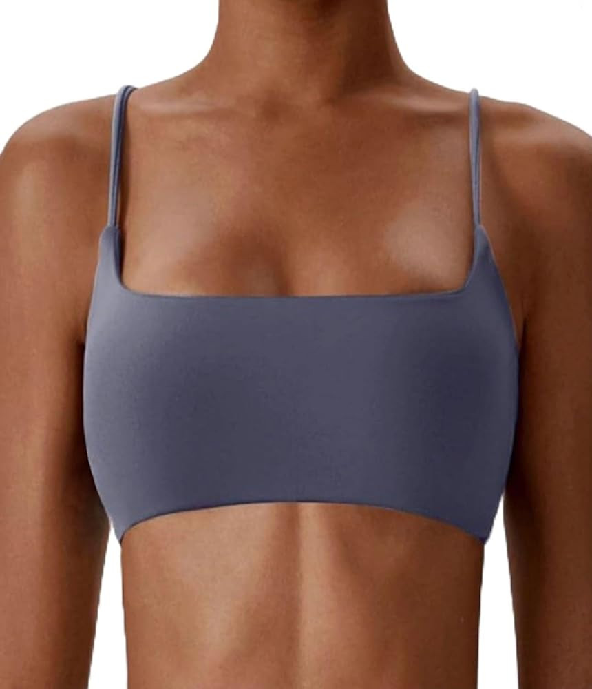 Comper Women's Sports Bras Wirefree Racerback Workout Bras Sexy Thin Straps Yoga Sport Bras with ... | Amazon (US)