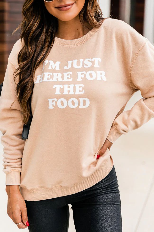 I'm Just Here For The Food Gold Graphic Sweatshirt | Pink Lily