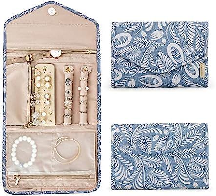BAGSMART Travel Jewellery Organiser Roll Foldable Jewelry Case for Journey-Rings, Necklaces, Brac... | Amazon (US)