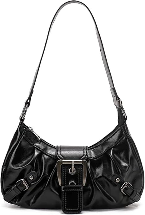 Y2K Trendy Purse for Women, Leather Buckle Punk Hobo Clutch Purses Bags for Ladies Top Handle Sho... | Amazon (US)