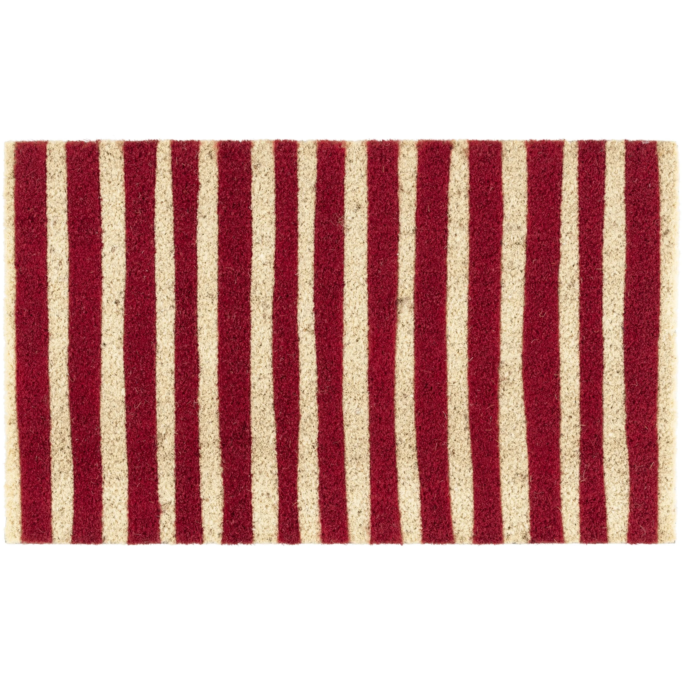 Mainstays Red Summer Stripes Coir Outdoor Doormat, 18"x30" | Walmart (US)